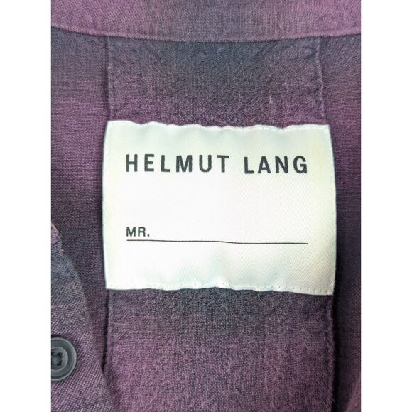 HELMUT LANG Brushed Rayon Plaid Uni Sleeve Shirt Grunge Button Front *Medium - Picture 5 of 6